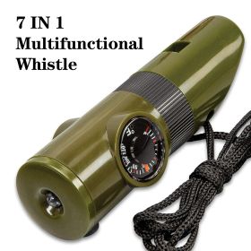 7 In 1 Multifunctional Survival Whistle With LED Light