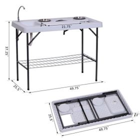 Portable Folding Camping Table with Sink