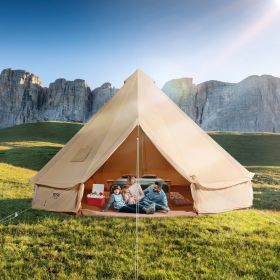 12 Person Canvas Yurt Tent with Stove Jack and Detachable Side Wall