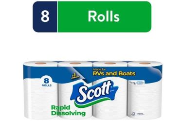 Scott Rapid-Dissolving Toilet Paper, 8 Toilet Paper Rolls