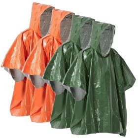 Emergency Rain Poncho (Type: Camping supplies, Color: Orange & Green)