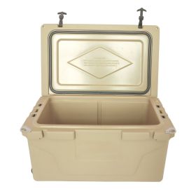 65Quart Khaki color ice cooler box (Color: as Pic)