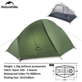 Naturehike 1 Person Ultralight 4 Season Tent (Color: Green - 1 Person)