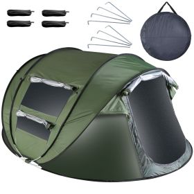 Automatic Setup Pop Up Camping Tent with 4 Mosquito Net Windows (Type: Green_5_8Person_Standard)