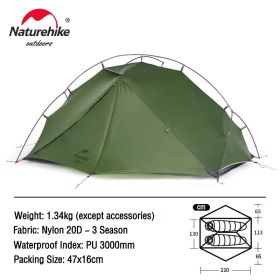 Naturehike VIK Ultralight Single Tent (Color: 2 Person-green-20D)