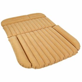 Inflatable SUV Air Backseat Mattress with Pump (Color: Camel)