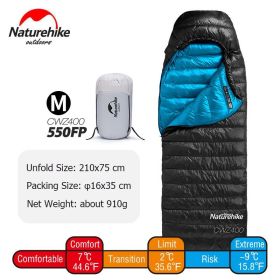 Naturehike Goose Down Sleeping Bag CW400 (Color: 550FP Black - M)