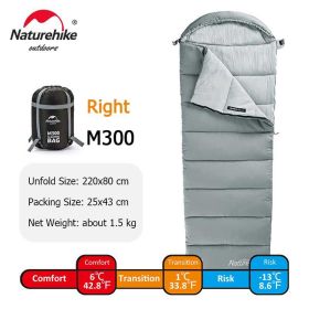 Naturehike M180 Lightweight Sleeping Bag (Color: M300-Gray-Right)