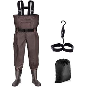 Chest Fishing Waders (Color: Coffee, size: Men 13 / Women 15)